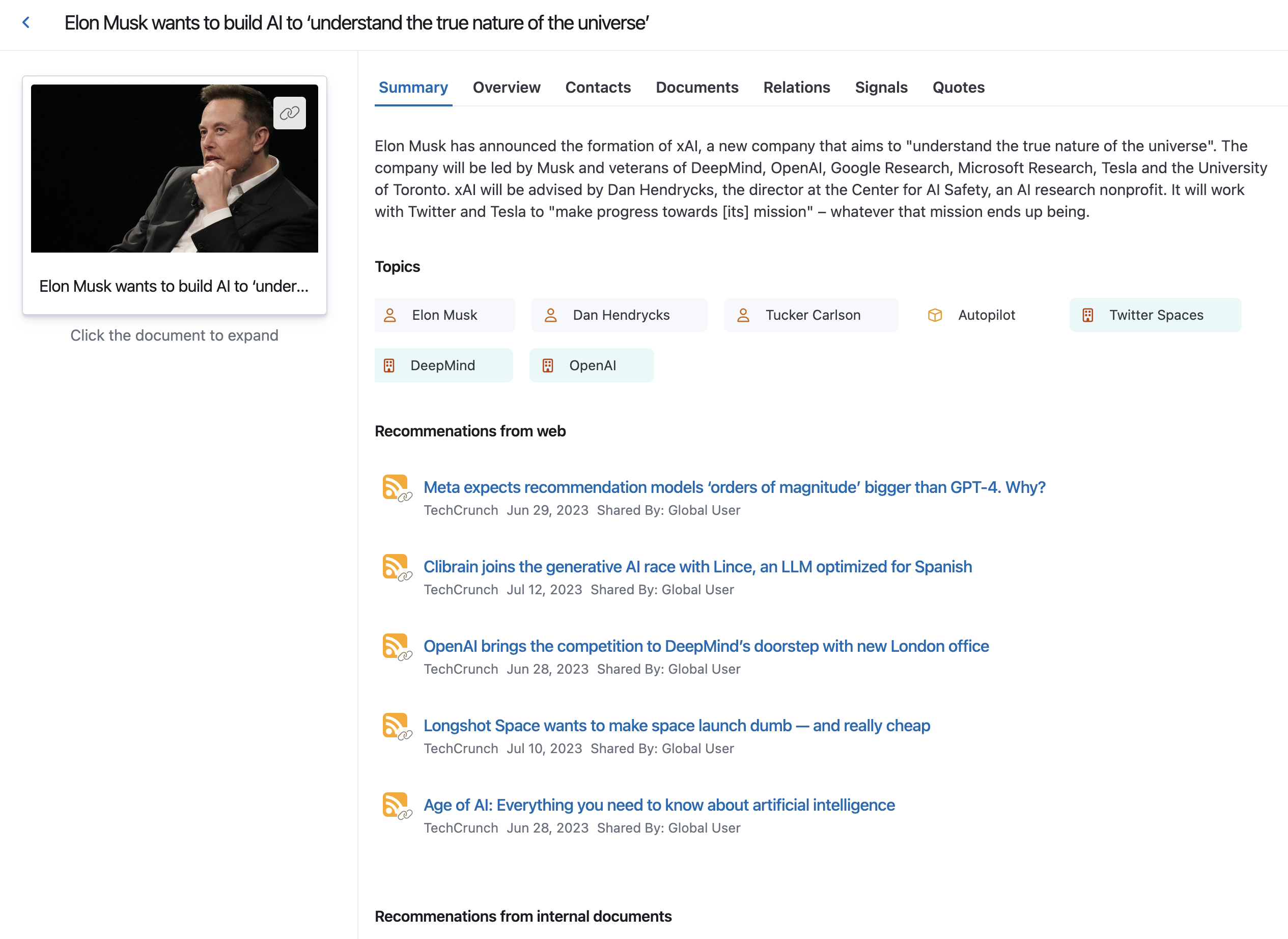 Explore documents
